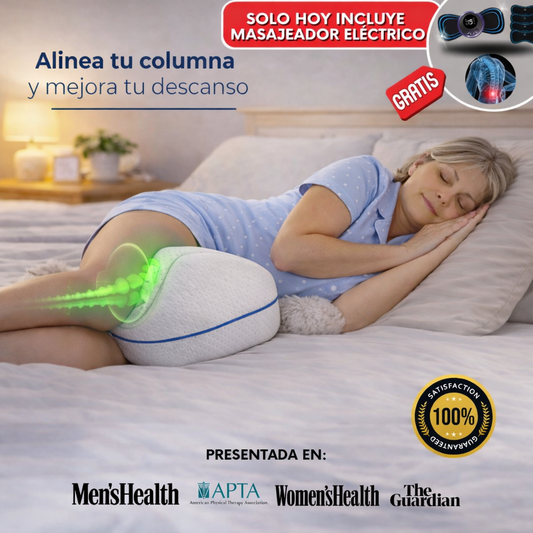 Almohada TOTALCONFORT™ Alivia el dolor del Nervio Ciático desde la Primera Noche. (Solo Hoy Incluye Masajeador Lumbar GRATIS)